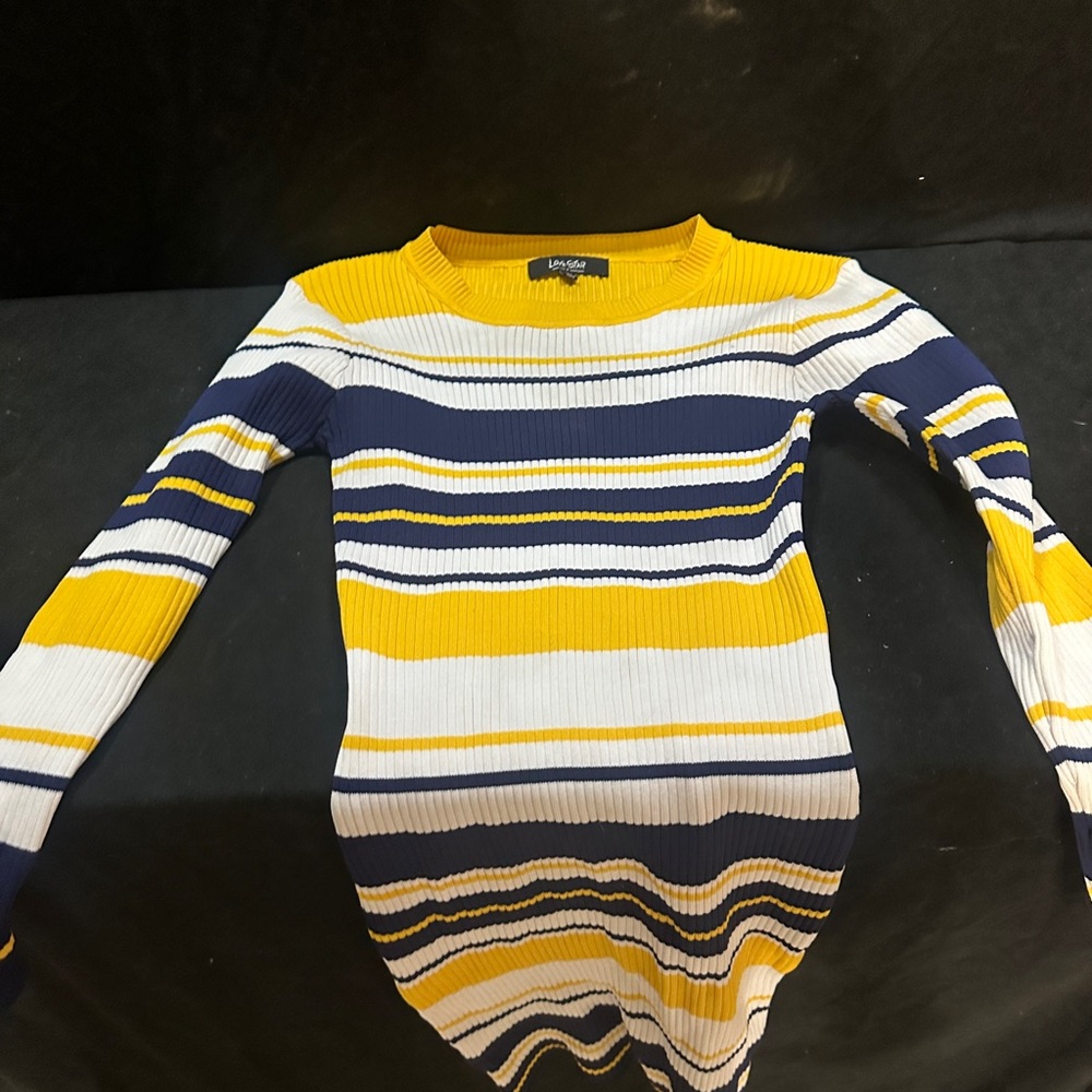 Striped Long Sleeve Sweater dress-love star.  Size 2X-#491